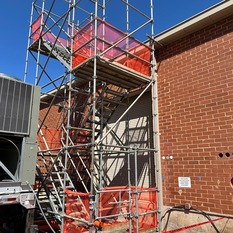 Scaffold Set Up Outside of Brick Building